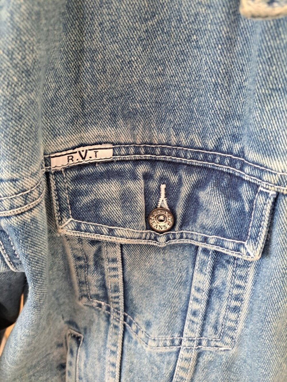 Vtg Aztec Southwestern Womens 3XL Feather Trim Denim Jacket Embroidery Hong Kong - Picture 8 of 11